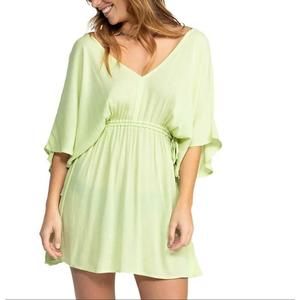 Roxy Juniors' Green Sun Baby Textured Drawstring-Waist Cover-Up Dress XXL